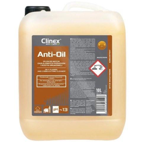 Płyn do zmywania plam oleju z kostki brukowej betonu CLINEX Anti-Oil 10L Płyn do zmywania plam oleju z kostki brukowej betonu CLINEX Anti-Oil 10L