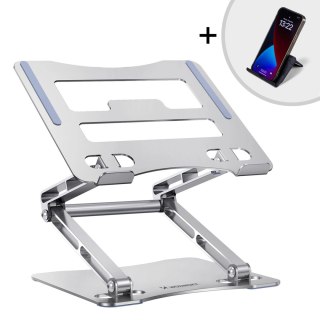 Podstawka pod laptopa, tablet Wozinsky WRS-CPY75DSS aluminiowa + Gratis! podstawka do smartfona - srebrna