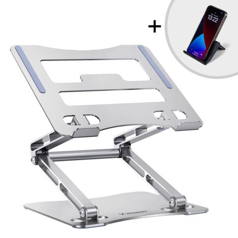 Podstawka pod laptopa, tablet Wozinsky WRS-CPY75DSS aluminiowa + Gratis! podstawka do smartfona - srebrna Podstawka pod laptopa, tablet Wozinsky WRS-CPY75DSS aluminiowa + Gratis! podstawka do smartfona - srebrna