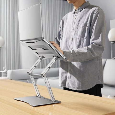 Podstawka pod laptopa, tablet Wozinsky WRS-CPY75DSS aluminiowa + Gratis! podstawka do smartfona - srebrna Podstawka pod laptopa, tablet Wozinsky WRS-CPY75DSS aluminiowa + Gratis! podstawka do smartfona - srebrna