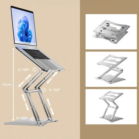 Podstawka pod laptopa, tablet Wozinsky WRS-CPY75DSS aluminiowa + Gratis! podstawka do smartfona - srebrna Podstawka pod laptopa, tablet Wozinsky WRS-CPY75DSS aluminiowa + Gratis! podstawka do smartfona - srebrna