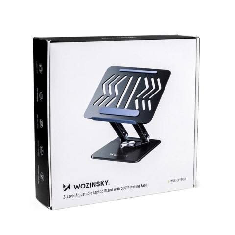 Podstawka pod laptopa, tablet Wozinsky WRS-CPY84SB 360 aluminiowa + Gratis! podstawka do smartfona - czarna