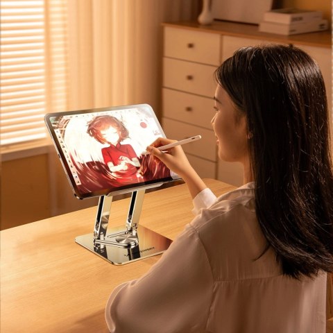 Podstawka pod laptopa, tablet Wozinsky WRS-CPY84SS aluminiowa + Gratis! podstawka do smartfona - srebrna Podstawka pod laptopa, tablet Wozinsky WRS-CPY84SS aluminiowa + Gratis! podstawka do smartfona - srebrna