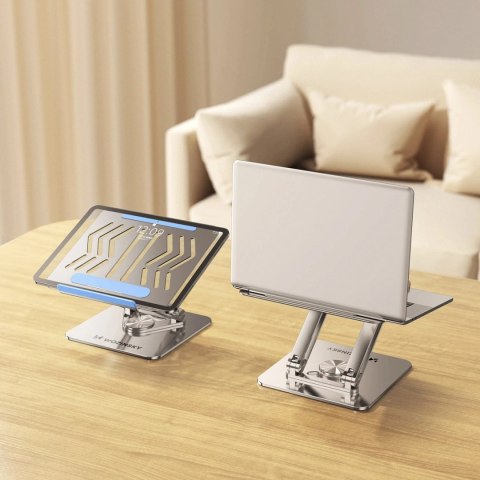 Podstawka pod laptopa, tablet Wozinsky WRS-CPY84SS aluminiowa + Gratis! podstawka do smartfona - srebrna Podstawka pod laptopa, tablet Wozinsky WRS-CPY84SS aluminiowa + Gratis! podstawka do smartfona - srebrna
