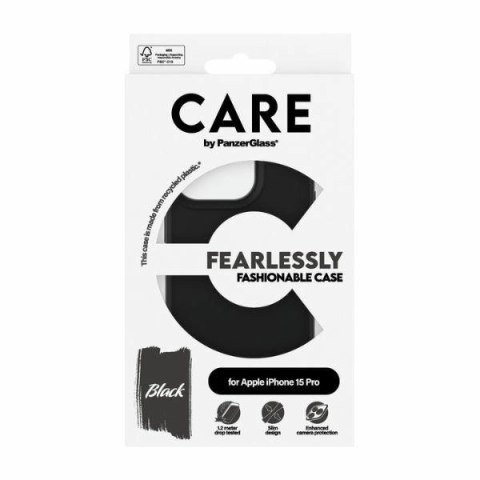 Etui CARE by PanzerGlass Fearlessly Fashionable Case na iPhone 15 Pro - czarne
