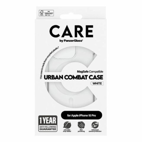 Etui CARE by PanzerGlass Urban Combat Case MagSafe na iPhone 15 Pro - białe