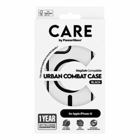 Etui CARE by PanzerGlass Urban Combat Case MagSafe na iPhone 15 - czarne