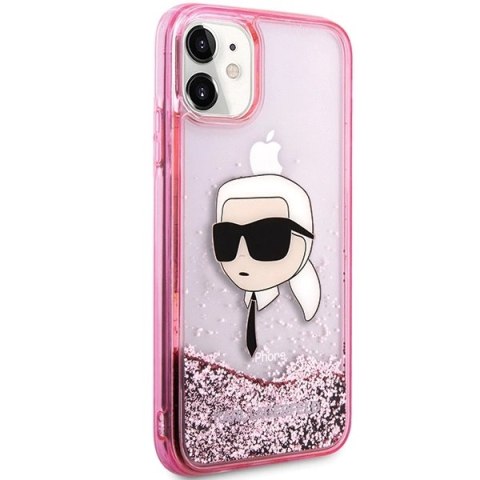 Etui Karl Lagerfeld Glitter Karl Head na iPhone 11/XR - różowe Etui Karl Lagerfeld Glitter Karl Head na iPhone 11/XR - różowe