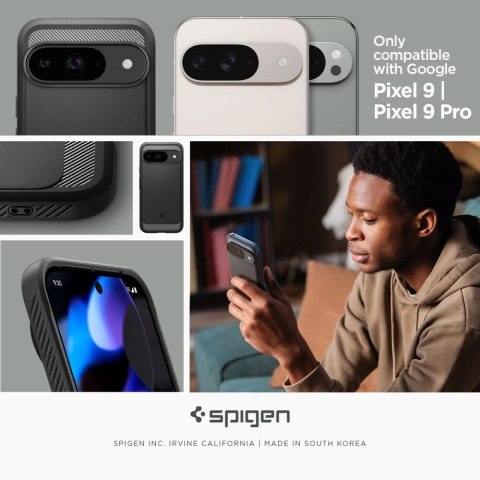 Etui Spigen Rugged Armor na Google Pixel 9 / 9 Pro - czarne Etui Spigen Rugged Armor na Google Pixel 9 / 9 Pro - czarne
