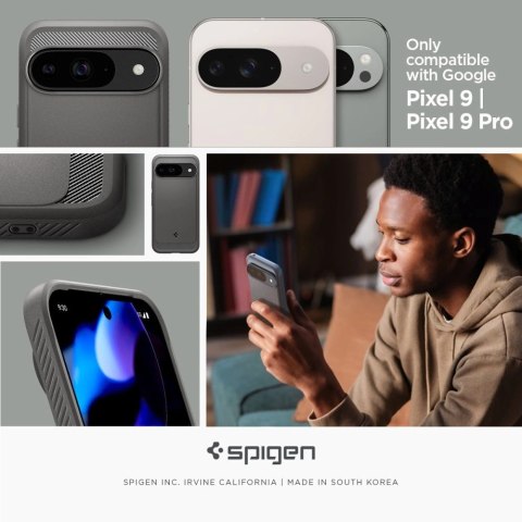 Etui Spigen Rugged Armor na Google Pixel 9 / 9 Pro - szare Etui Spigen Rugged Armor na Google Pixel 9 / 9 Pro - szare