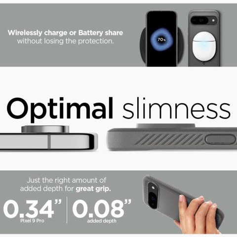 Etui Spigen Rugged Armor na Google Pixel 9 / 9 Pro - szare Etui Spigen Rugged Armor na Google Pixel 9 / 9 Pro - szare