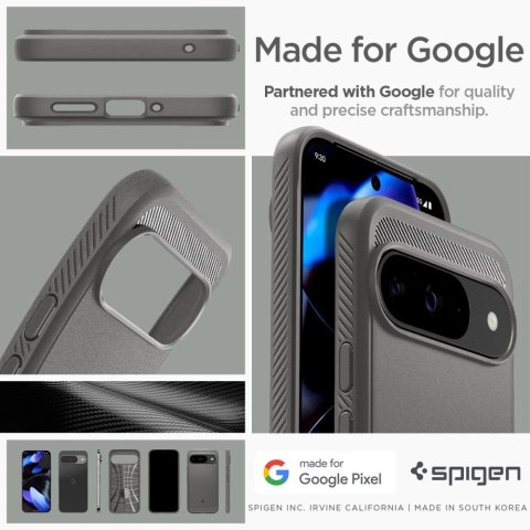 Etui Spigen Rugged Armor na Google Pixel 9 / 9 Pro - szare Etui Spigen Rugged Armor na Google Pixel 9 / 9 Pro - szare
