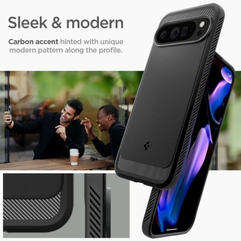 Etui Spigen Rugged Armor na Google Pixel 9 Pro XL - czarne Etui Spigen Rugged Armor na Google Pixel 9 Pro XL - czarne