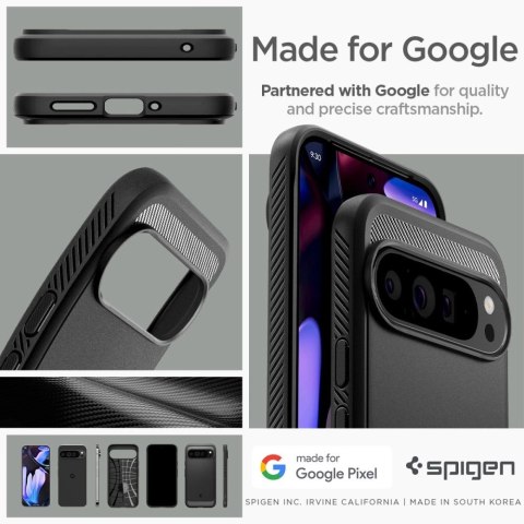 Etui Spigen Rugged Armor na Google Pixel 9 Pro XL - czarne Etui Spigen Rugged Armor na Google Pixel 9 Pro XL - czarne
