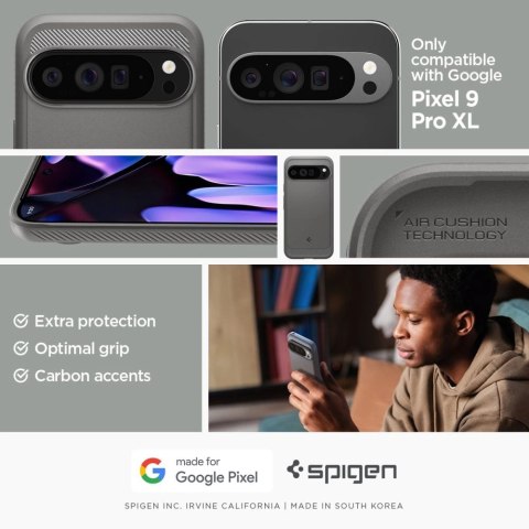 Etui Spigen Rugged Armor na Google Pixel 9 Pro XL - szare Etui Spigen Rugged Armor na Google Pixel 9 Pro XL - szare