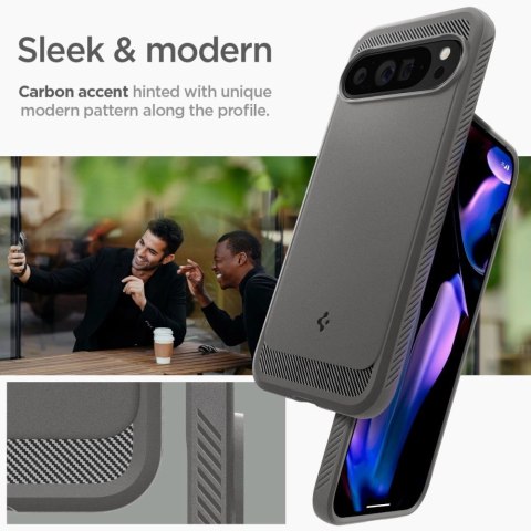 Etui Spigen Rugged Armor na Google Pixel 9 Pro XL - szare Etui Spigen Rugged Armor na Google Pixel 9 Pro XL - szare