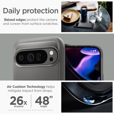 Etui Spigen Rugged Armor na Google Pixel 9 Pro XL - szare Etui Spigen Rugged Armor na Google Pixel 9 Pro XL - szare