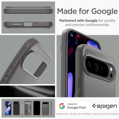 Etui Spigen Rugged Armor na Google Pixel 9 Pro XL - szare Etui Spigen Rugged Armor na Google Pixel 9 Pro XL - szare