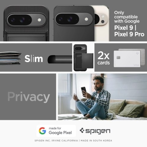 Etui Spigen Slim Armor CS na Google Pixel 9 / 9 Pro - czarne Etui Spigen Slim Armor CS na Google Pixel 9 / 9 Pro - czarne