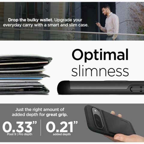 Etui Spigen Slim Armor CS na Google Pixel 9 / 9 Pro - czarne Etui Spigen Slim Armor CS na Google Pixel 9 / 9 Pro - czarne