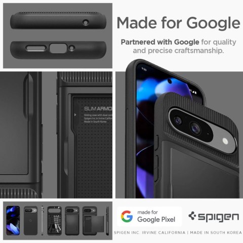 Etui Spigen Slim Armor CS na Google Pixel 9 / 9 Pro - czarne Etui Spigen Slim Armor CS na Google Pixel 9 / 9 Pro - czarne
