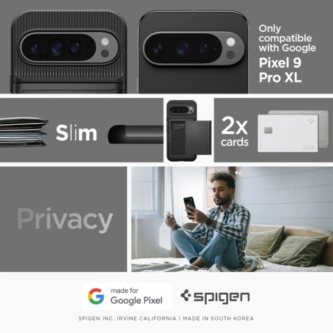 Etui Spigen Slim Armor CS na Google Pixel 9 Pro XL - czarne Etui Spigen Slim Armor CS na Google Pixel 9 Pro XL - czarne