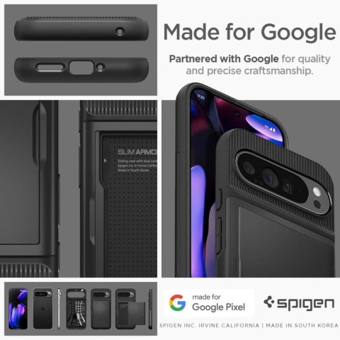 Etui Spigen Slim Armor CS na Google Pixel 9 Pro XL - czarne Etui Spigen Slim Armor CS na Google Pixel 9 Pro XL - czarne