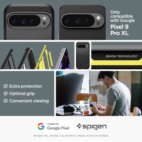 Etui Spigen Tough Armor na Google Pixel 9 Pro XL - czarne Etui Spigen Tough Armor na Google Pixel 9 Pro XL - czarne