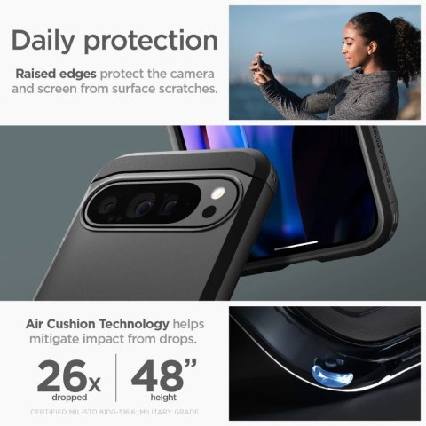 Etui Spigen Tough Armor na Google Pixel 9 Pro XL - czarne Etui Spigen Tough Armor na Google Pixel 9 Pro XL - czarne