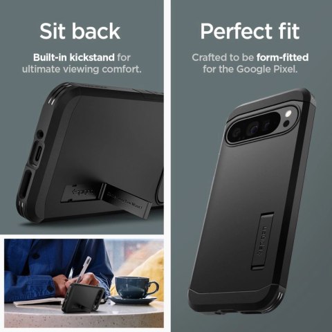 Etui Spigen Tough Armor na Google Pixel 9 Pro XL - czarne Etui Spigen Tough Armor na Google Pixel 9 Pro XL - czarne