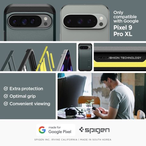 Etui Spigen Tough Armor na Google Pixel 9 Pro XL - zielone Etui Spigen Tough Armor na Google Pixel 9 Pro XL - zielone