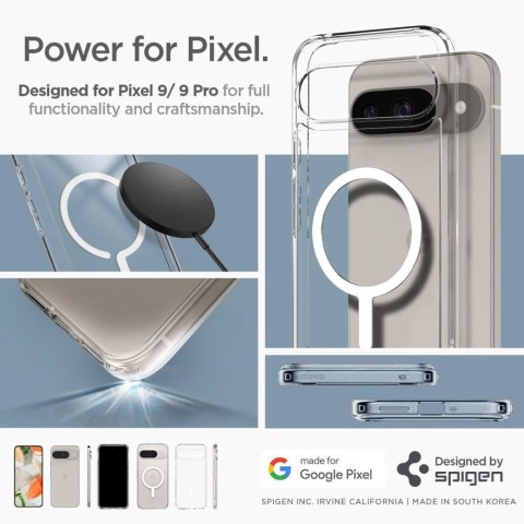 Etui Spigen Ultra Hybrid OneTap Ring MagSafe Google Pixel 9 Pro - białe Etui Spigen Ultra Hybrid OneTap Ring MagSafe Google Pixel 9 Pro - białe