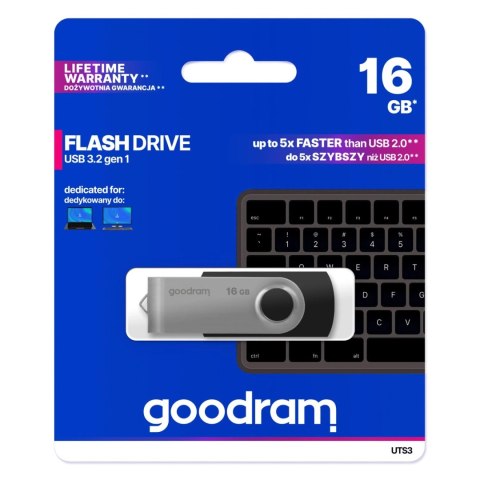 Pendrive 16 GB USB 3.2 Gen 1 UTS3 Goodram - czarny Pendrive 16 GB USB 3.2 Gen 1 UTS3 Goodram - czarny