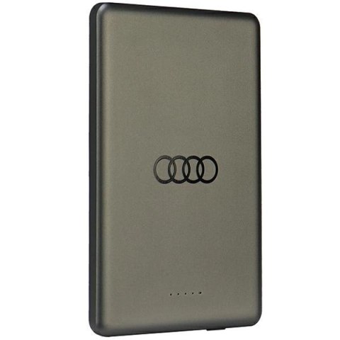 Powerbank Audi Big Logo MagSafe indukcyjny 15W 5000mAh - szary Powerbank Audi Big Logo MagSafe indukcyjny 15W 5000mAh - szary