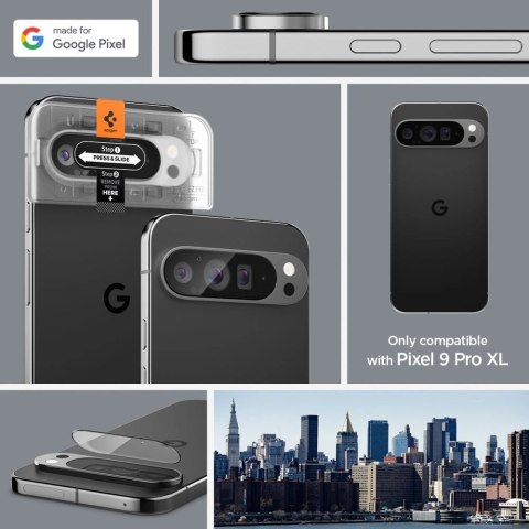 Szkło hartowane na aparat Spigen Optik.tR Ez Fit na Google Pixel 9 Pro XL (2-pak) Szkło hartowane na aparat Spigen Optik.tR Ez Fit na Google Pixel 9 Pro XL (2-pak)