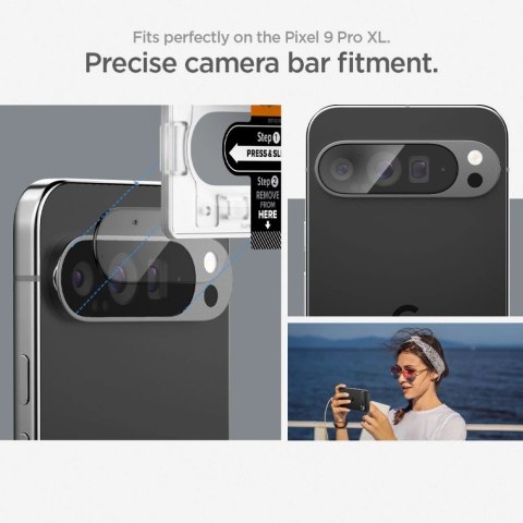 Szkło hartowane na aparat Spigen Optik.tR Ez Fit na Google Pixel 9 Pro XL (2-pak) Szkło hartowane na aparat Spigen Optik.tR Ez Fit na Google Pixel 9 Pro XL (2-pak)
