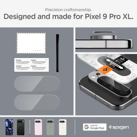 Szkło hartowane na aparat Spigen Optik.tR Ez Fit na Google Pixel 9 Pro XL (2-pak) Szkło hartowane na aparat Spigen Optik.tR Ez Fit na Google Pixel 9 Pro XL (2-pak)