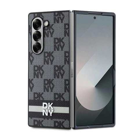 Etui DKNY Chequered Pattern Printed Stripes na Samsung Galaxy Z Fold 6 - czarne Etui DKNY Chequered Pattern Printed Stripes na Samsung Galaxy Z Fold 6 - czarne