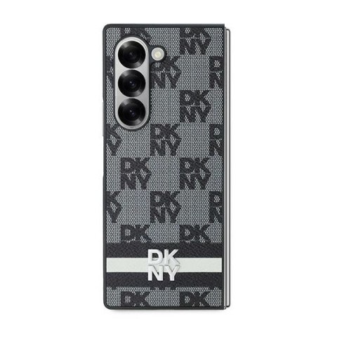 Etui DKNY Chequered Pattern Printed Stripes na Samsung Galaxy Z Fold 6 - czarne Etui DKNY Chequered Pattern Printed Stripes na Samsung Galaxy Z Fold 6 - czarne