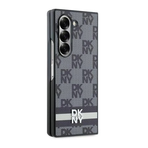 Etui DKNY Chequered Pattern Printed Stripes na Samsung Galaxy Z Fold 6 - czarne Etui DKNY Chequered Pattern Printed Stripes na Samsung Galaxy Z Fold 6 - czarne