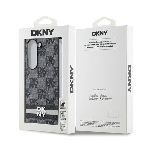 Etui DKNY Chequered Pattern Printed Stripes na Samsung Galaxy Z Fold 6 - czarne Etui DKNY Chequered Pattern Printed Stripes na Samsung Galaxy Z Fold 6 - czarne