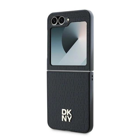 Etui DKNY Repeat Pattern Stack Logo na Samsung Galaxy Z Flip6 - czarne Etui DKNY Repeat Pattern Stack Logo na Samsung Galaxy Z Flip6 - czarne