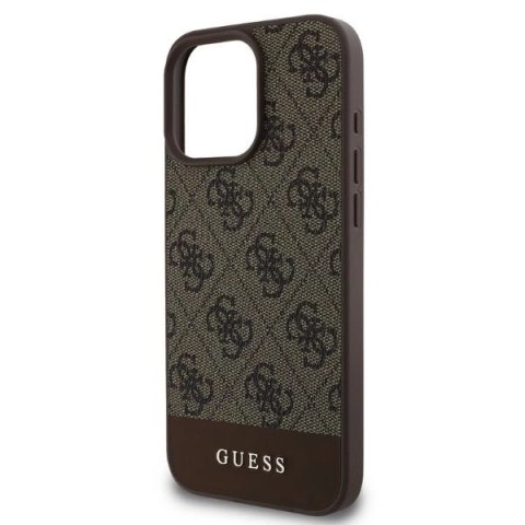 Etui Guess 4G Bottom Stripe na iPhone 16 Pro Max - brązowe