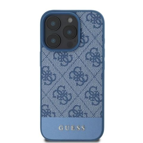 Etui Guess 4G Bottom Stripe na iPhone 16 Pro Max - niebieskie