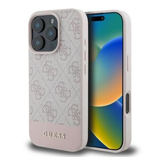 Etui Guess 4G Bottom Stripe na iPhone 16 Pro Max - różowe
