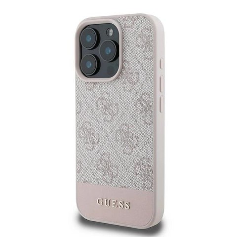 Etui Guess 4G Bottom Stripe na iPhone 16 Pro Max - różowe