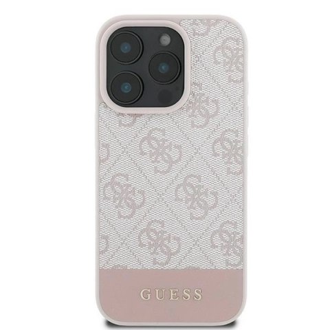 Etui Guess 4G Bottom Stripe na iPhone 16 Pro Max - różowe