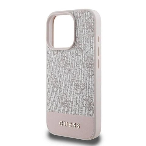 Etui Guess 4G Bottom Stripe na iPhone 16 Pro Max - różowe