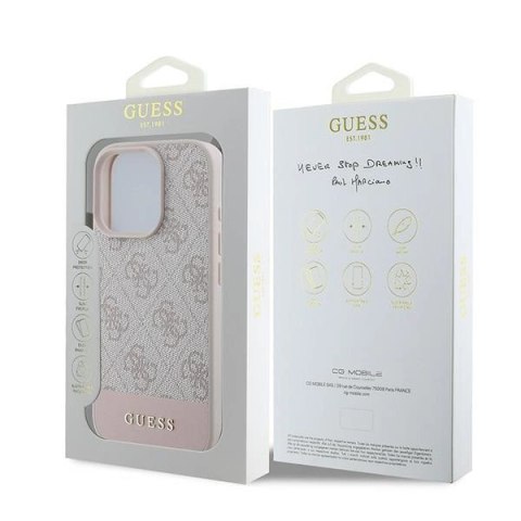 Etui Guess 4G Bottom Stripe na iPhone 16 Pro Max - różowe