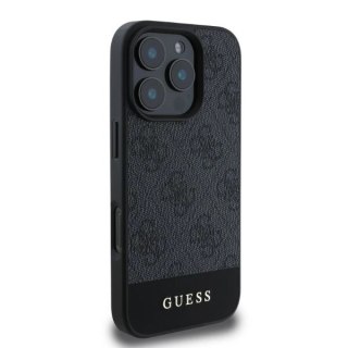 Etui Guess 4G Bottom Stripe na iPhone 16 Pro Max - szare